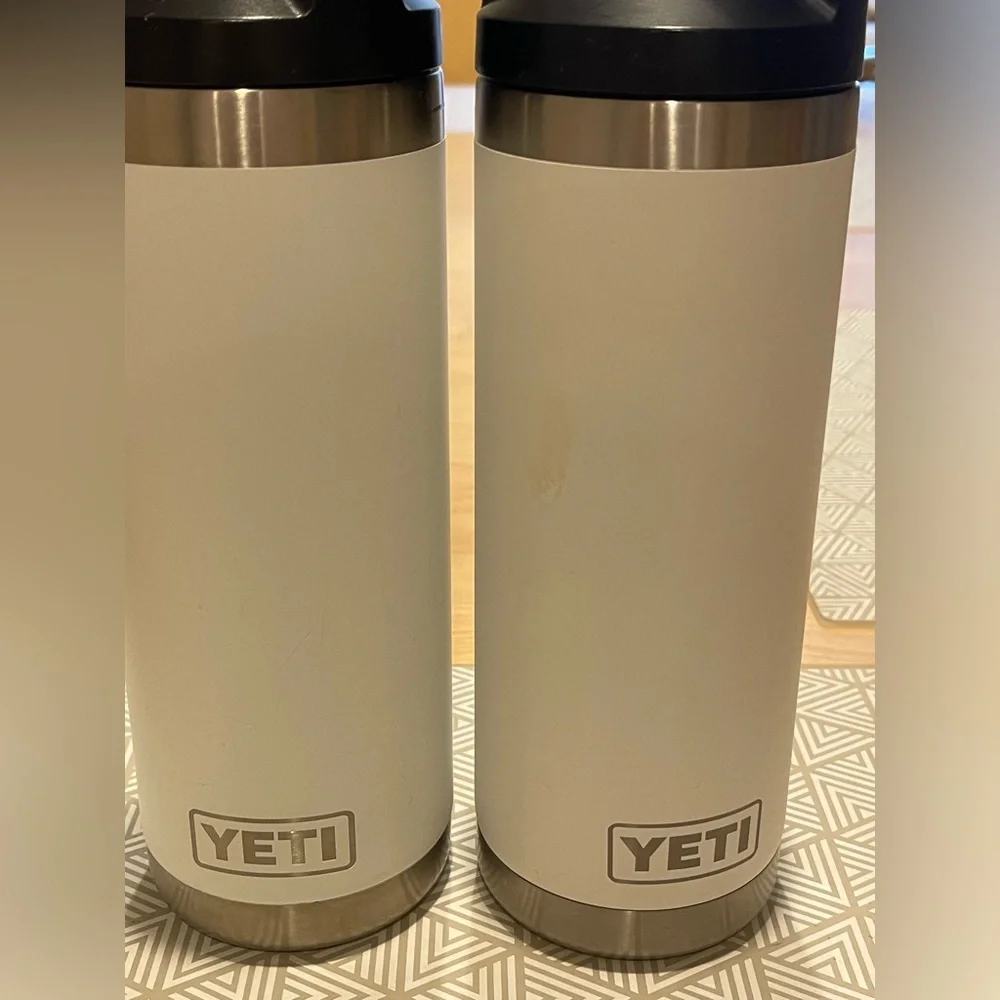 2 18oz YETI White stainless Steel Ramblers - Picture 1 of 2